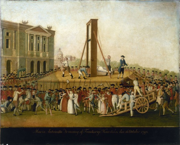 Execution of Marie-Antoinette, October 16, 1793, between 1793 and 1798.