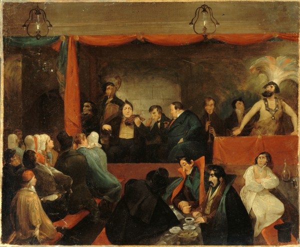 Cafe des Aveugles, at the Palais-Royal, c1840.