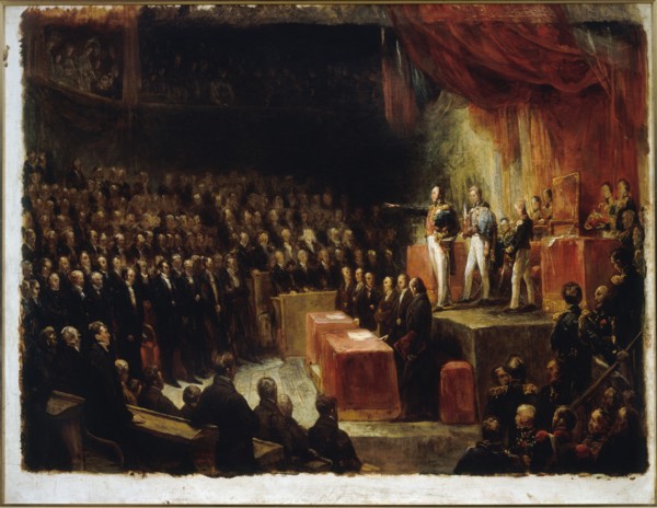 Louis-Philippe taking the oath before the chambers, August 9, 1830.