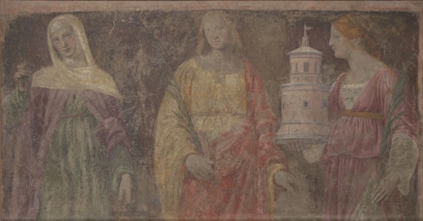 Saints Martha, Catherine and Barbara, 1516-1517. Creator: Luini, Bernardino (ca. 1480-1532).