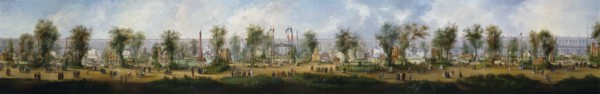 Panoramic view of the Universal Exhibition of 1867, at Champ-de-Mars, 1867.