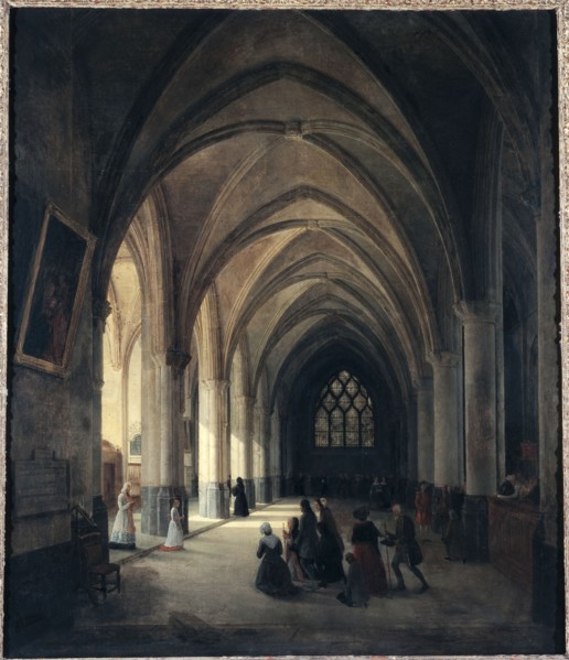 Inner view of the Saint-Benoit-le-Bestoune church: southern nave, 1838.