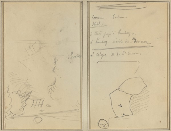 Head of a Monkey; Inventory of Bottles and Beverages [verso], 1884-1888.