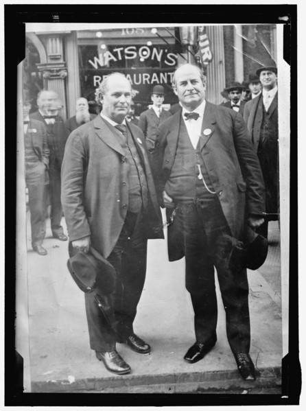 Secretary William Jennings Bryan with his double, between 1913 and 1917. Creator: Harris & Ewing.