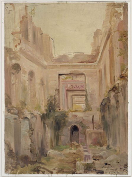 Ruins of the Château de Saint-Cloud: the vestibule, c1875.