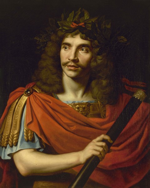 Moliere (1622-1673) in the role of Caesar in "The Death of Pompey", c1650.