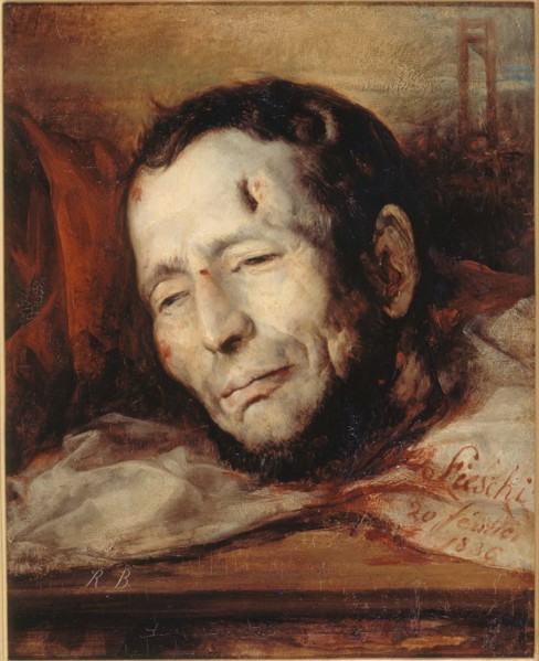 Head of Giuseppe Fieschi (1790-1836), after his execution, 1836.