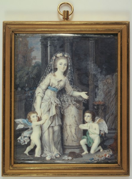 Portraits of Aglae de Polignac, Duchess of Guiche, and her brothers, c1783.
