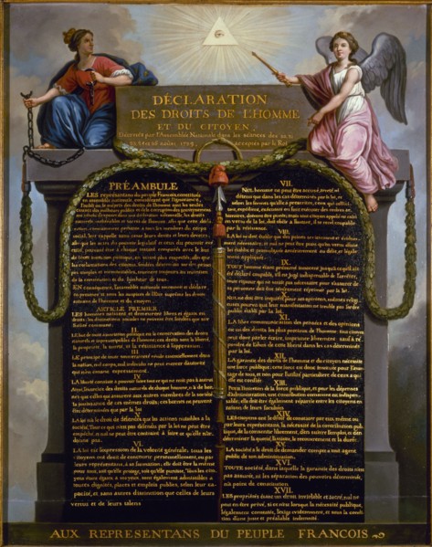 Declaration of the Rights of Man and of the Citizen, c1789.