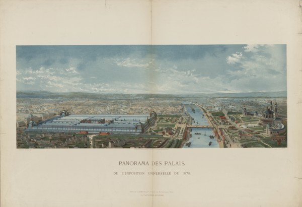 Panoramic view of the Exposition Universelle of 1878 in Paris, 1878. Private Collection.