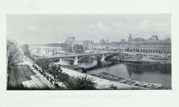 Pont des Saint-Peres and Tuileries. View taken from the Malaquais quay, 1865.