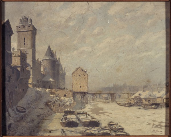 Clock tower, the Conciergerie and Pont au Change, in 1621, 1887.