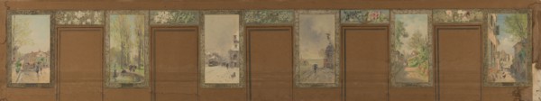 Sketch for the reception hall at the town hall of Vanves: Views of Vanves, 1902.