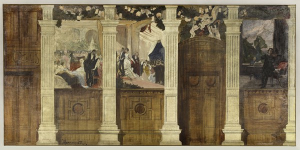 Esquisse pour la mairie du 4ème : Le Bal à la ville ou La Fête mondaine, 1884.