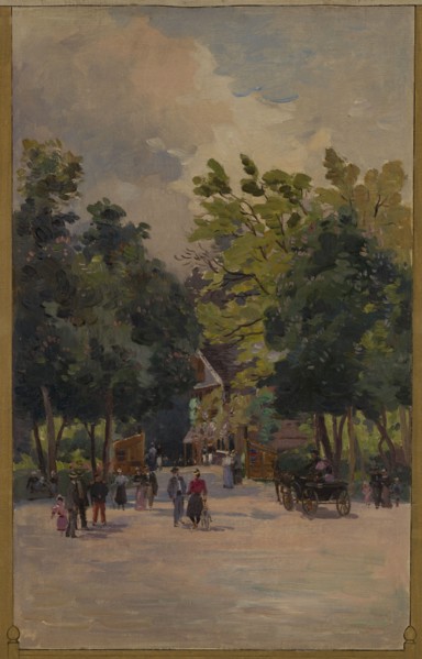 Sketch for the town hall of Vincennes: View of the Bois de Vincennes, 1898.