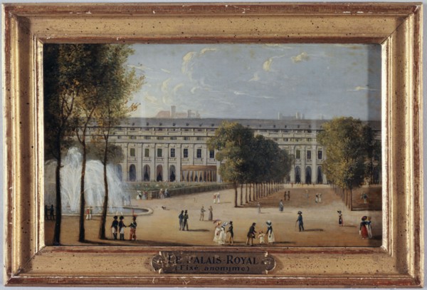 Gardens of the Palais-Royal, around 1820, current 1st arrondissement, between 1815 and 1825.