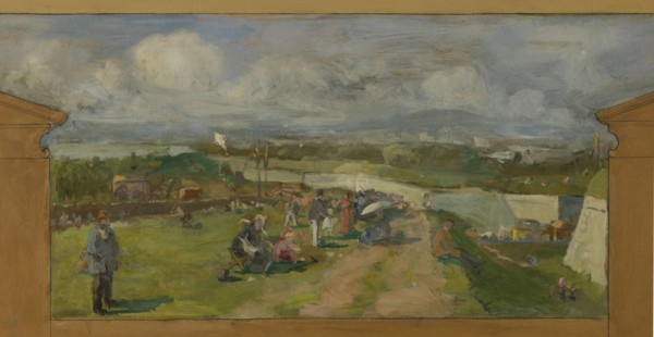 Sketch for the town hall of Vanves. View of Vanves with Fort de Vanves, 1902.