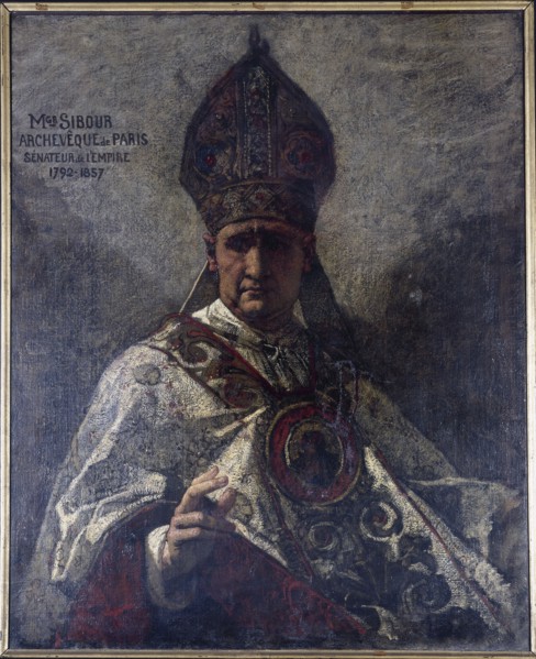 Portrait de Marie-Dominique Sibour (1792-1857), archevêque de Paris de 1848 à 1857, 1856.