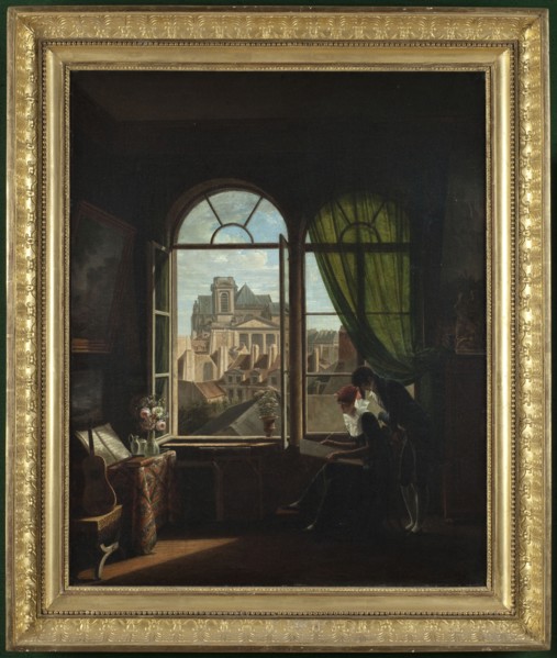 Artist's interior, with view of the facade of the Church of Saint-Eustache, c1815.
