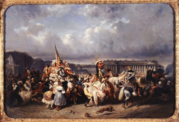 Carnival in Place de la Concorde, current 8th arrondissement., between 1840 and 1845.