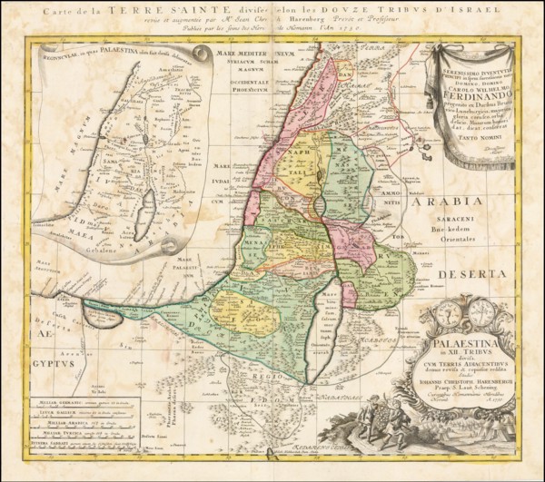 Map of the Holy Land Divided into the Twelve Tribes of Israel , ca 1730. Private Collection.