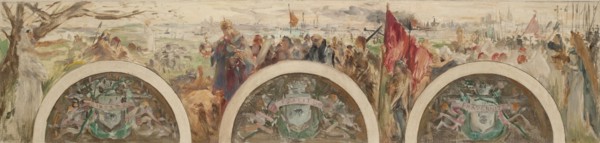 Esquisse pour le salon d'entrée de l'Hôtel de Ville : Paris et les Hautes Epoques ; L'époque gallo-franque, 1892.