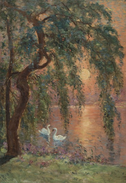 Sketch for the town hall of Joinville-le-Pont: Lac d'Amour - the weeping willow, c1918.