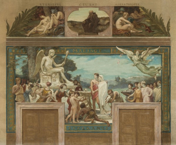 Sketch for the town hall of Saint-Maur-des-Fosses: Virtues opposing Vices (Marriage - Hope), 1883.