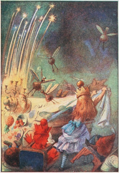 One good pull, and plates, dishes, guests, and candles came crashing down , 1911. Private Collection.