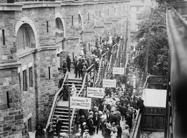 Fifth Regiment Armory, Baltimore, Maryland - Exterior Scenes During Democratic National Convention, 1912.