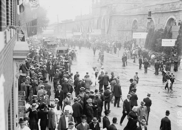 Fifth Regiment Armory, Baltimore, Maryland - Exterior Scenes During Democratic National Convention, 1912.
