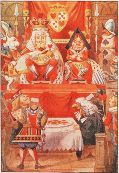 The King and Queen of Hearts were seated on their throne when they arrived , 1911. Private Collection.