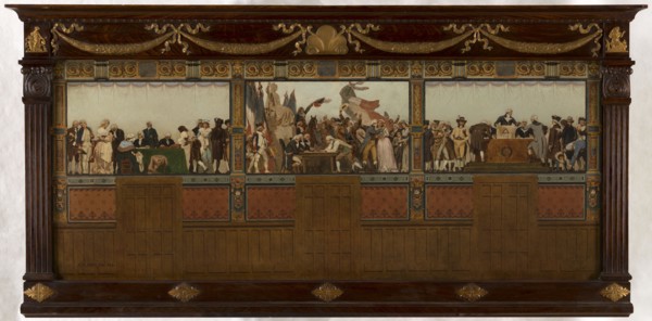 Sketch for the reception hall of the town hall of the 20th arrondissement: Birth, homeland, duty, rights, 1884.