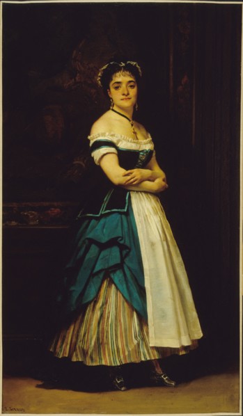 Dinah Felix (known as Melanie Emilia), Rachel's sister, in costume of a maid, c1865.