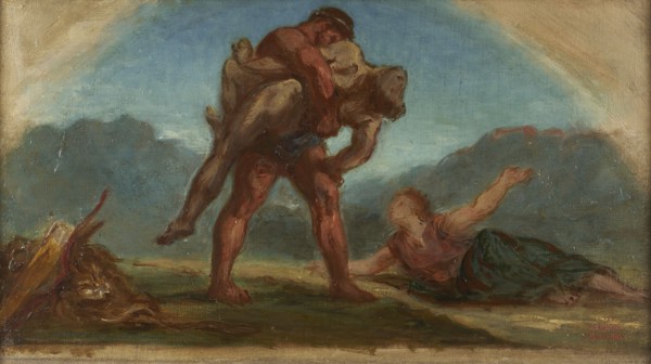 Esquisse pour le salon de la Paix de l'Hôtel de Ville de Paris : Hercule étouffant Antée, between 1852 and 1854.
