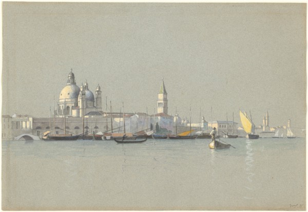 View across the Giudecca Canal toward the Salute and the Campanile of San Marco, c. 1875.