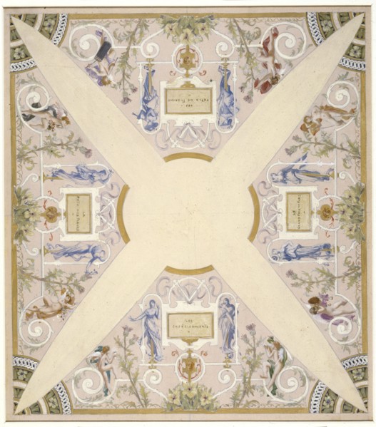Sketch for the 'festival staircase' at the Hotel de Ville in Paris: June, between 1888 and 1898.