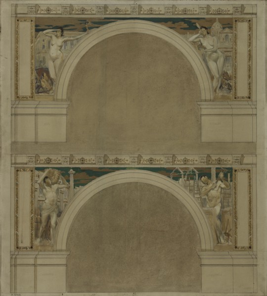 Sketch for a reception room at the Hotel de Ville in Paris: Arts. Science. Trade. Industry, 1892.