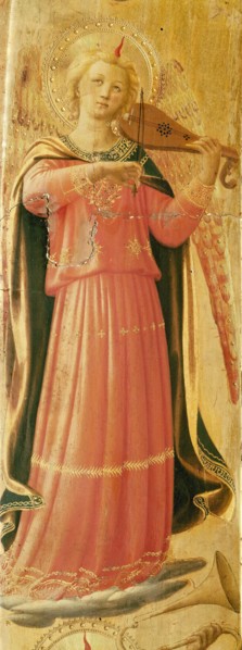 Angel making music (From the Tabernacle of the Linaioli), ca. 1433. Found in the collection of the San Marco, Florence.