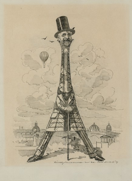 Gustav Eiffel in the form of the Eiffel Tower,  Exposition universelle, 1889, 1889. Private Collection.
