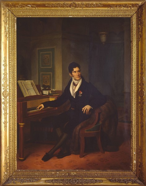 Portrait of the conductor and composer Gaspare Spontini (1774-1851), 1825. Creator: Hersent, Louis (1777-1860).