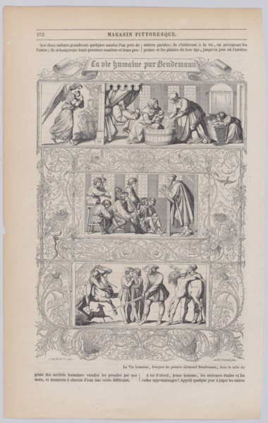 Human life, after frescoes by Eduard Bendemann in the throne room of the Dresden Royal Pal..., 1851. Creator: Anon.