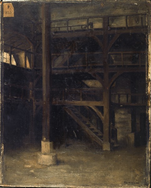 Vue intérieure de l'ancien manège de la rue Sainte-Marguerite, à l'emplacement de l'actuelle rue Gozlin,, 1875.