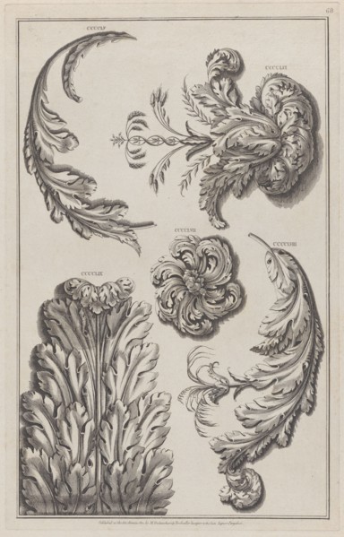Varieties of Leaf Ornament, nos. CCCCLV-CCCCLIX ("Designs for Various Ornaments," pl. 68), 1801.