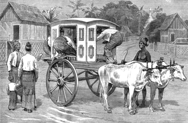 'Our Burmese sisters going for an afternoon call', 1886.  Creator: Unknown.