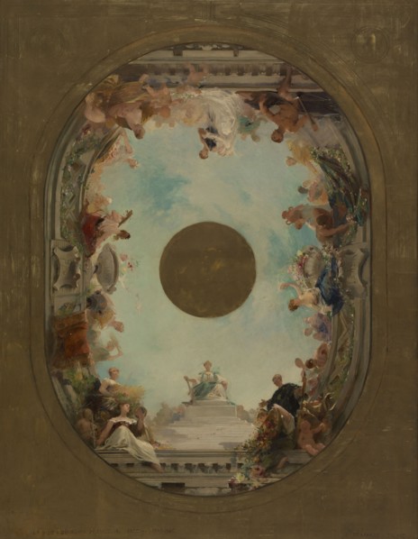 Sketch for the town hall of Courbevoie: the City of Courbevoie presides over the wedding party, 1884.