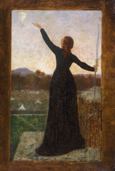Le Ballon ("La Ville de Paris investie, confie à l'air son appel à la France"). Allégorie..., c1870. Creator: Pierre Puvis de Chavannes.
