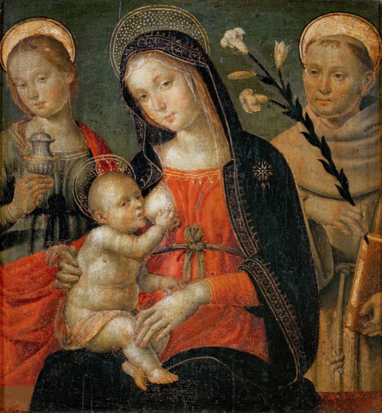 Madonna del Latte with Saints Mary Magdalene and Anthony of Padua, Late 15th cen. Creator: Lo Spagna, (Giovanni di Pietro) (1450-1528).