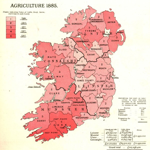 'The Graphic Statistical Maps of Ireland; Agriculture 1885', 1886.  Creator: Unknown.