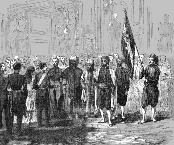 'Presentation of the Algerian Flag to the Emperor of the French', 1854. Creator: Unknown.